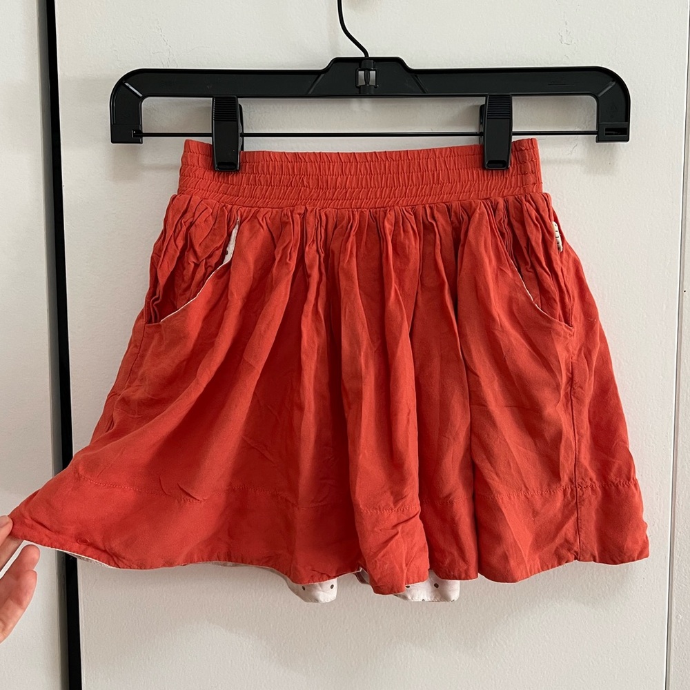 Bellerose Coral Skirt with Polka Dot Lining